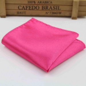 Boys Hot Pink Satin Pocket Square Handkerchief